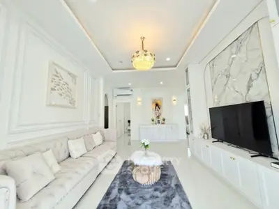 Luxurious living room with elegant decor and modern furnishings