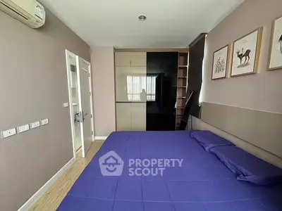 Modern bedroom with built-in wardrobe and stylish decor