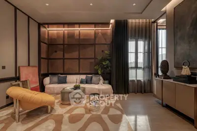 Luxurious living room with modern decor and stylish furniture