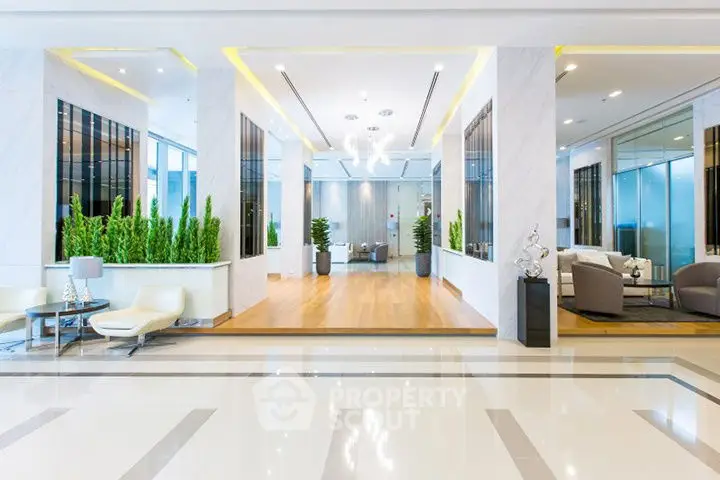 Luxurious modern living room with elegant decor and spacious layout