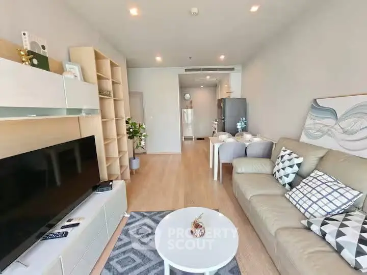 Spacious modern living room with stylish decor and open layout