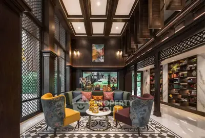 Luxurious living room with high ceilings and elegant decor