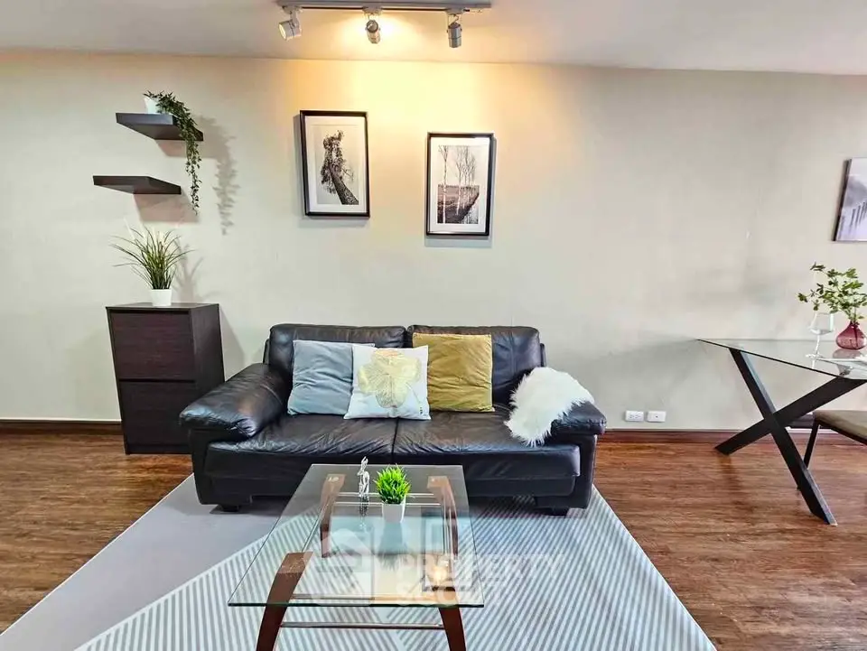 Stylish living room with modern decor and cozy seating area
