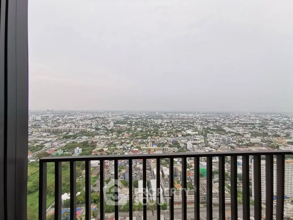 Stunning panoramic city view from high-rise balcony, perfect for urban living enthusiasts.