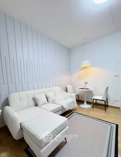 Modern living room with stylish furniture and cozy ambiance