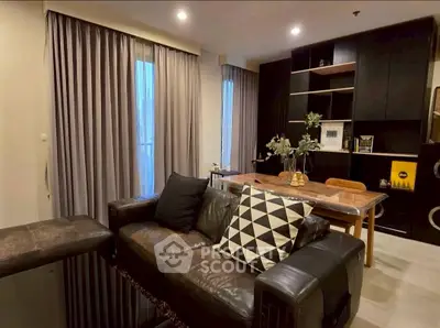 Stylish living room with modern decor and cozy seating area