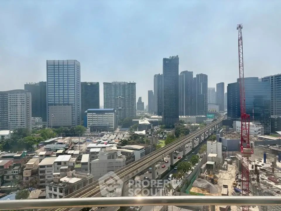Stunning cityscape view showcasing modern skyscrapers and urban development, perfect for real estate investment.