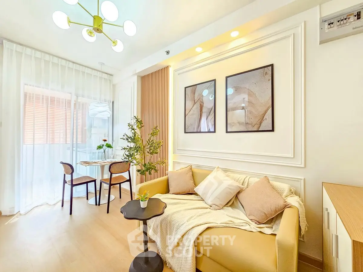 Bright and modern living room with elegant decor and natural light