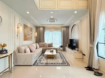 Luxurious living room with elegant decor and natural light
