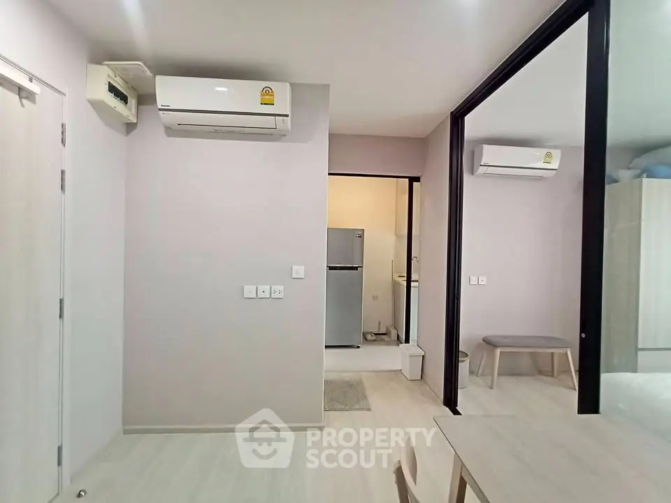 Modern apartment interior with air conditioning and sleek design