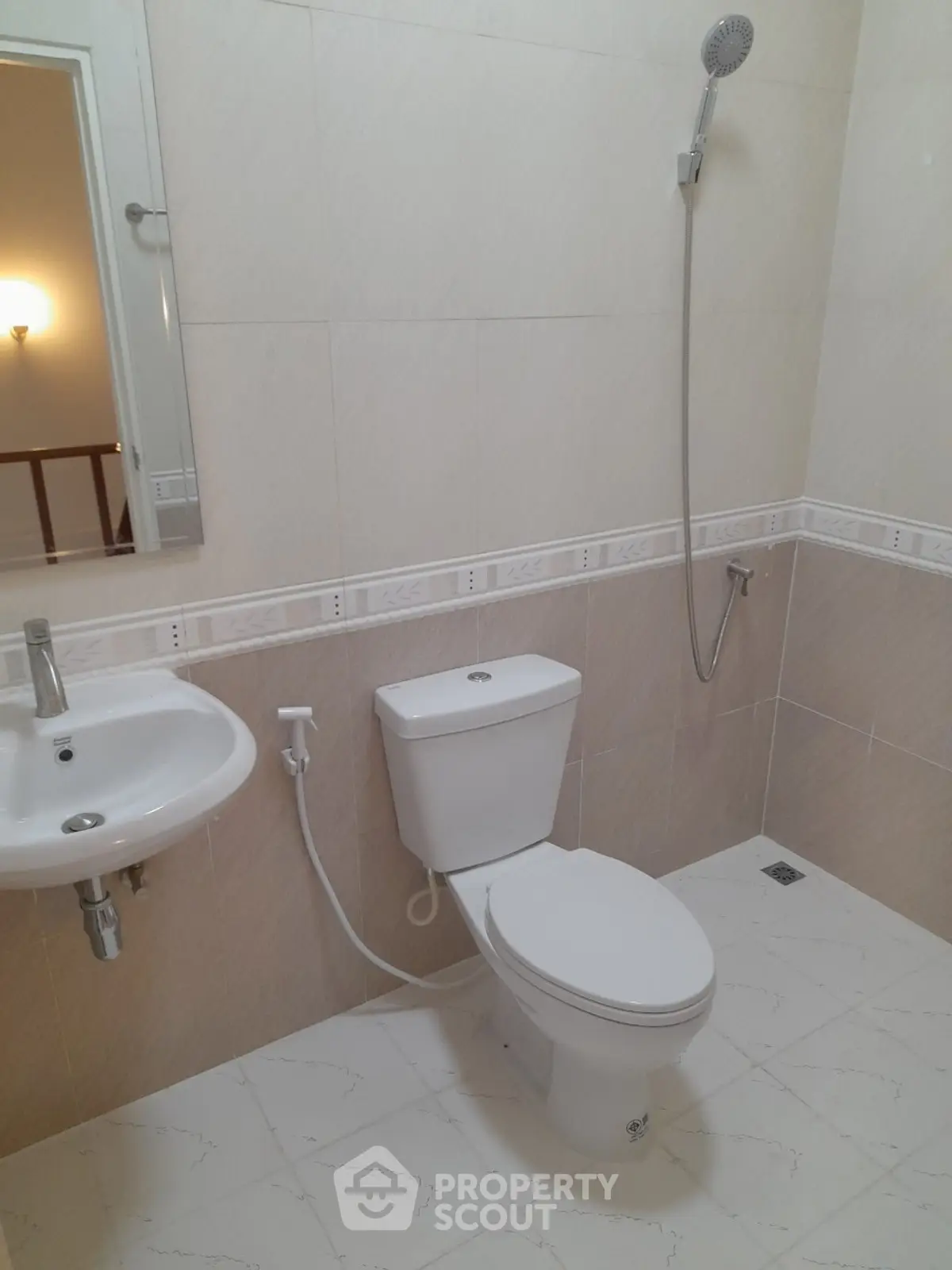 Modern bathroom with sleek fixtures and minimalist design