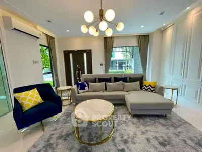 Luxurious modern living room with elegant furniture and stylish lighting