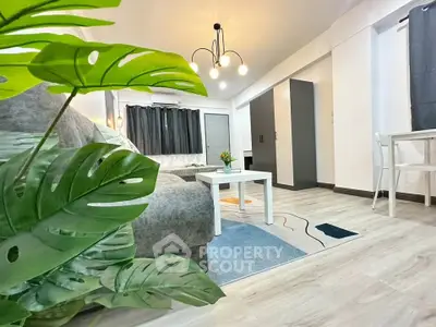 Modern living room with stylish decor and cozy ambiance