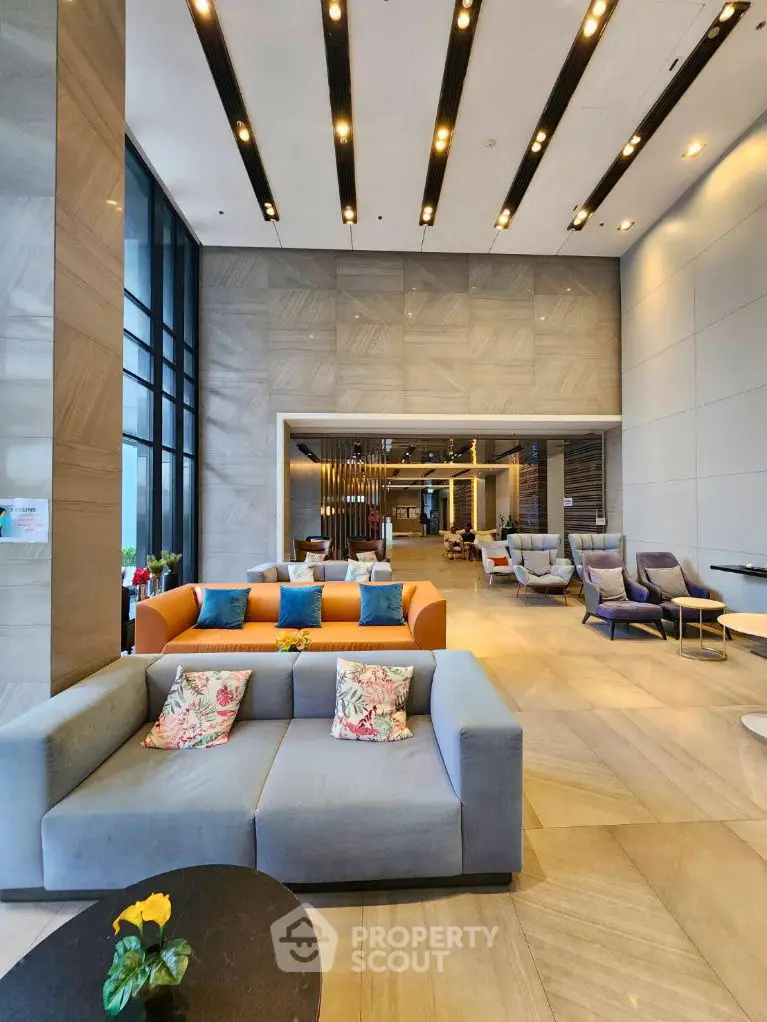 Luxurious modern living room with elegant seating and stylish decor