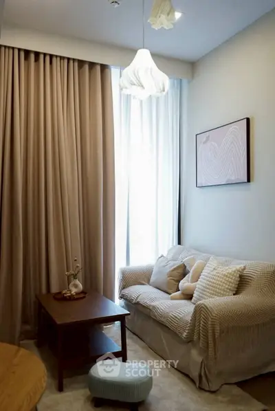 Cozy living room with elegant decor and natural light