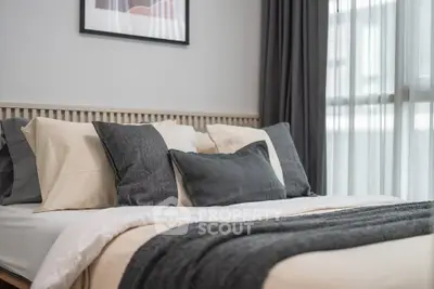 Cozy and stylish bedroom with modern decor and natural light