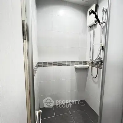 Modern bathroom with sleek shower and minimalist design