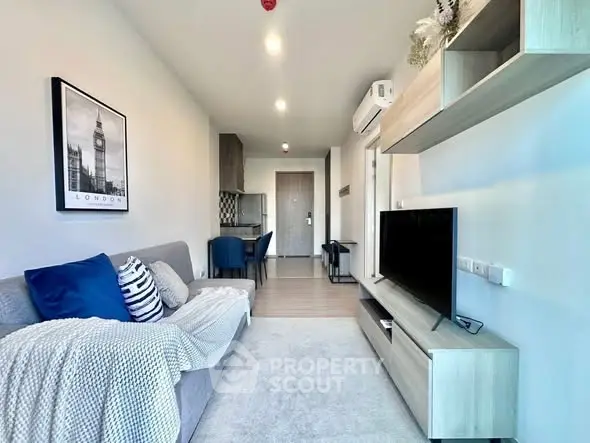 Modern living room with stylish decor and open layout