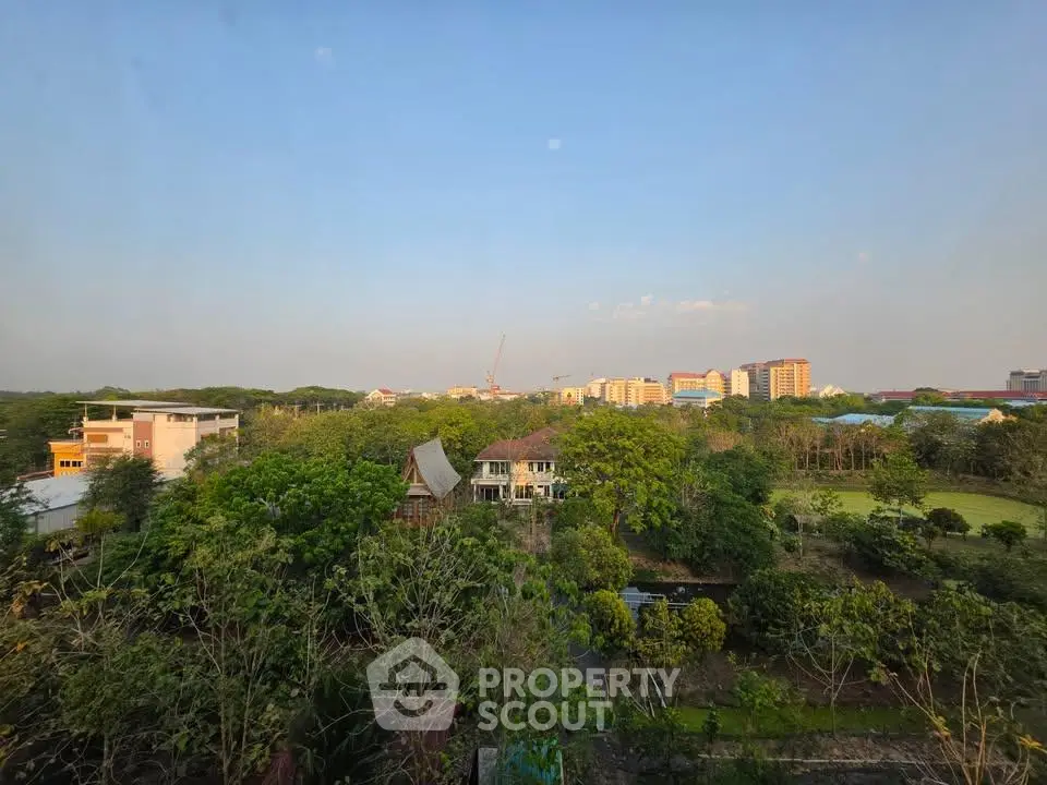 Stunning panoramic view of lush greenery and cityscape from a high vantage point, perfect for nature lovers.