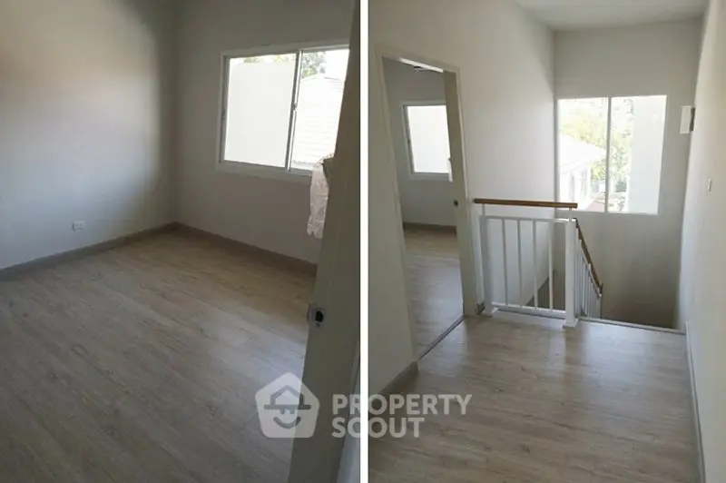 Bright interior space with wooden flooring and large windows