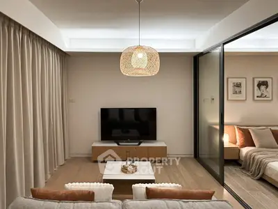 Modern living room with stylish decor and cozy ambiance