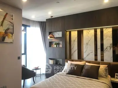 Luxurious modern bedroom with elegant decor and natural light