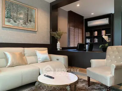 Elegant living room with plush seating and stylish decor, perfect for relaxation and entertaining.