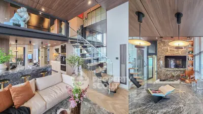 Luxurious modern living room with open layout and stylish decor