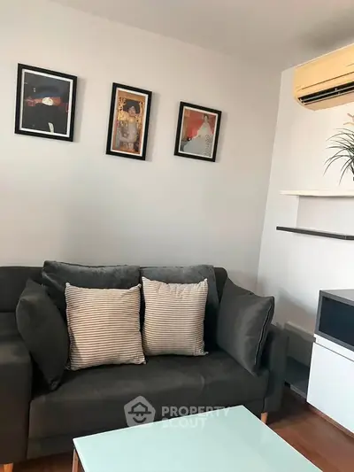 Cozy living room with modern decor and comfortable seating