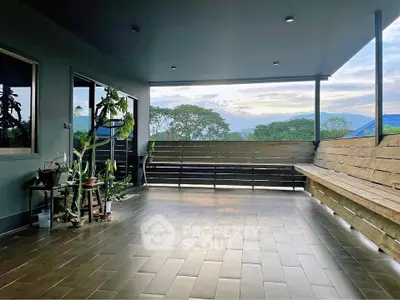Spacious balcony with scenic view and modern design