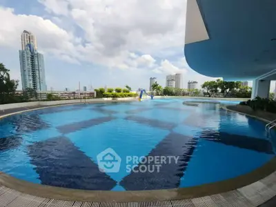Luxurious rooftop pool with stunning city skyline views, perfect for relaxation and leisure in a modern urban setting.