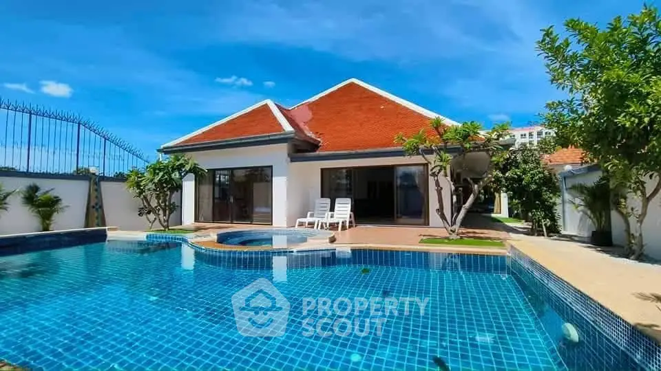 Luxurious villa with private pool and lush garden, perfect for serene living.