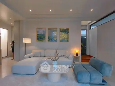 Modern living room with stylish furniture and elegant decor