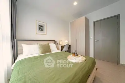 Modern bedroom with stylish decor and cozy ambiance