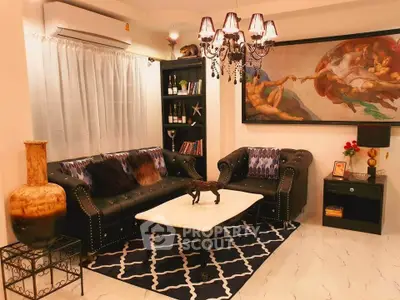 Luxurious living room with elegant decor and stylish furniture