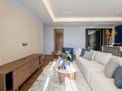 Modern living room with stylish furniture and elegant decor