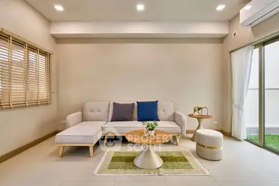 Modern living room with stylish furniture and natural light