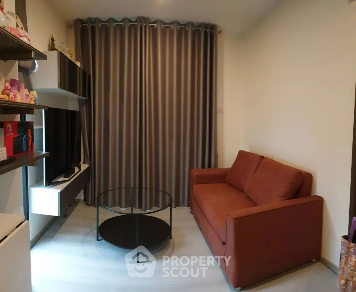Cozy living room with modern sofa and entertainment unit