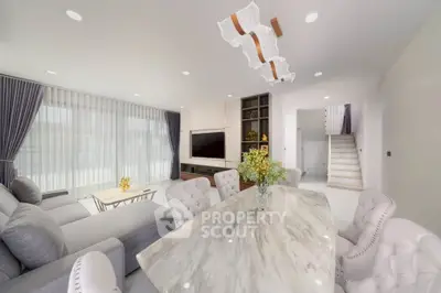 Luxurious modern living room with elegant decor and spacious layout