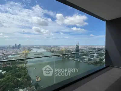 Stunning high-rise balcony with panoramic city and river views