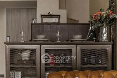 Elegant interior with stylish cabinetry and decorative elements, perfect for modern living spaces.
