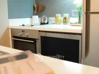 Modern kitchen with sleek appliances and stylish decor