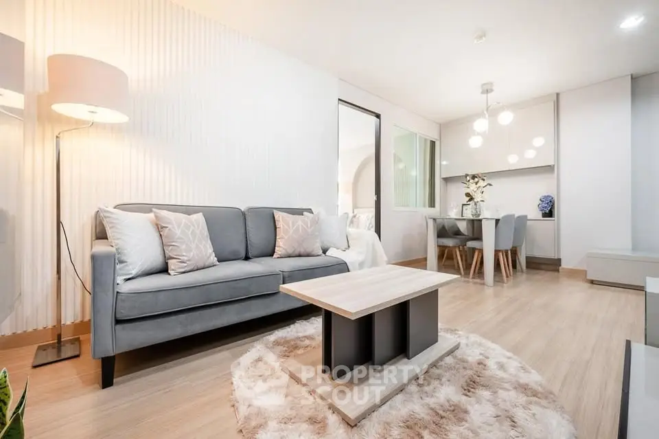 Modern living room with stylish decor and cozy ambiance