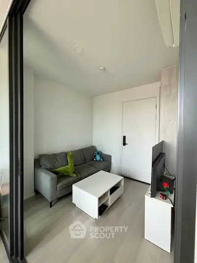 Modern living room with sleek furniture and minimalist design