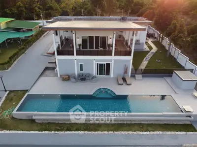 Luxurious modern villa with private pool and spacious outdoor area, perfect for relaxation and entertainment.