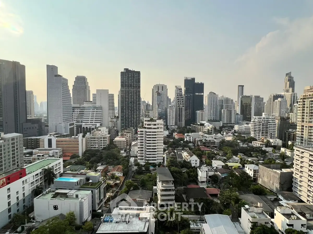 Stunning cityscape view showcasing modern skyscrapers and urban landscape, perfect for real estate investment.