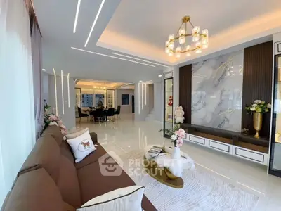 Luxurious modern living room with elegant decor and spacious open layout