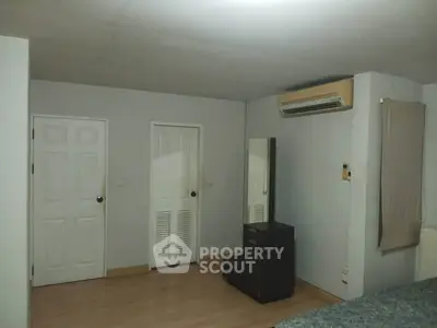 Spacious bedroom with air conditioning and modern decor