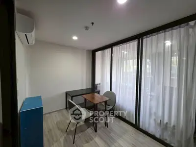 Modern study room with natural light and minimalist furniture