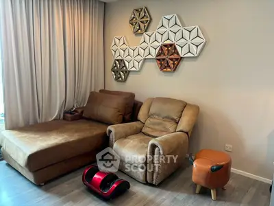 Cozy living room with modern decor and comfortable seating